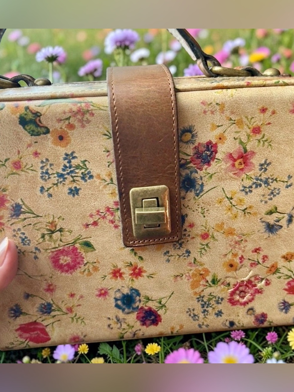 Patricia Nash EUC Prairie rose box Crossbody bag with dust bag authentic - Picture 6 of 16